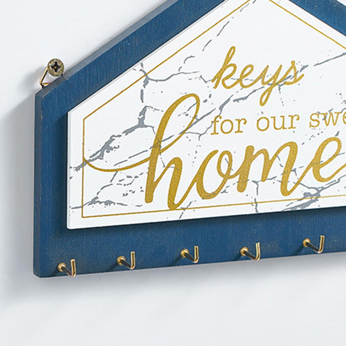 Maxbell  Wooden Wall Sign Decor Wall Mounted Holder Keys Coat Hanger 7 Hooks