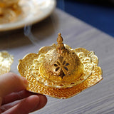 Incense Burner 3 Parts Golden Corn Holder Stove Shelf Ash Catcher Coaster