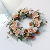 Round Artificial Flower Wreath Garland Spring Outdoor Front Door Wall Decor