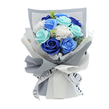 Carnation Soap Bouquet Flower Decor Gift for Mother Valentine's Day Blue D