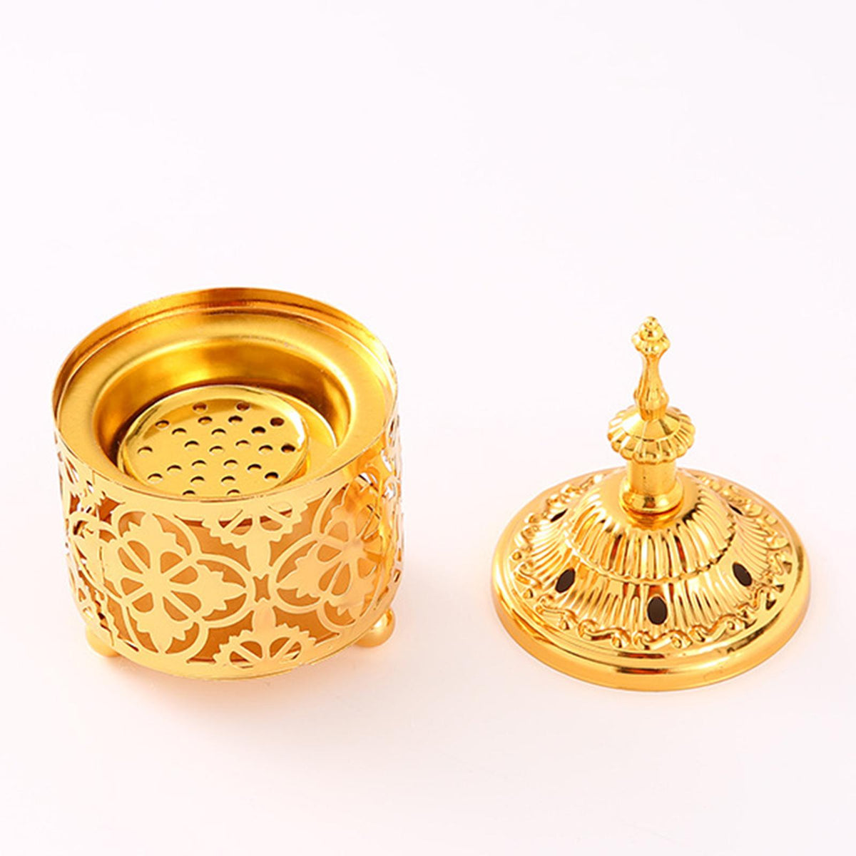 Islamic Charcoal Incense Burner Design Gold Censer Candle Holder Style 1