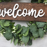 Welcone Wreath Garland for Summer Farmhouse Party Door Porch Window Hanging