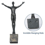 Rock Climbing Men Sculpture Wall Hanging Decoration Figurine Upright