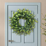 Artificial Wreath Fake Eucalyptus Leaf Front Door Hanging Green