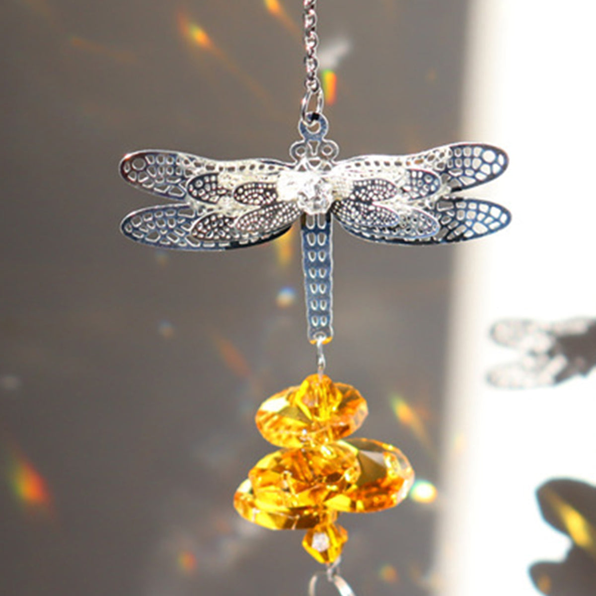 Maxbell  Crystal Suncatcher Glass Ball Hanging Rainbow Maker Wedding Decor Yellow