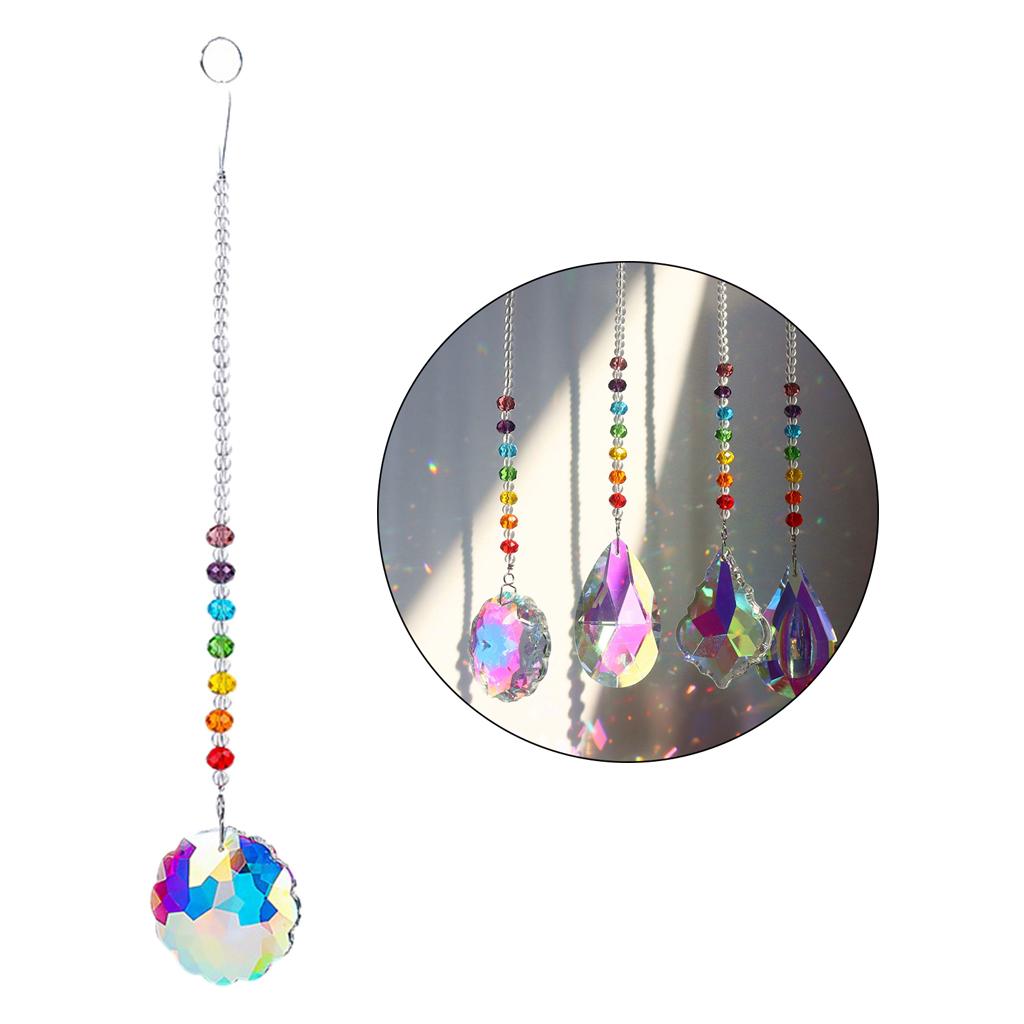Maxbell  Hanging Crystal Suncatcher Chandelier Prism Rainbow Maker Porch Tree Decor B