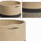 Maxbell Basket Hangers Rope Woven Decorative Dirty Clothes Basket Laundry Basket black25cm