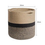 Maxbell Basket Hangers Rope Woven Decorative Dirty Clothes Basket Laundry Basket black25cm