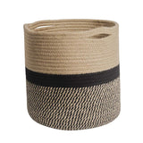 Maxbell Basket Hangers Rope Woven Decorative Dirty Clothes Basket Laundry Basket black25cm