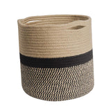 Maxbell Basket Hangers Rope Woven Decorative Dirty Clothes Basket Laundry Basket black25cm