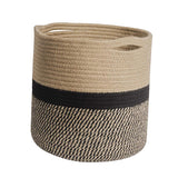 Maxbell Basket Hangers Rope Woven Decorative Dirty Clothes Basket Laundry Basket black25cm