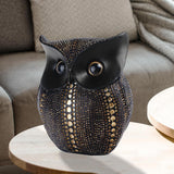 Chic Owl Figurine Sculpture Decorative Ornament Miniature Decor Black