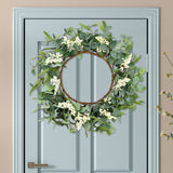 Artificial Flowers Wreath Spring Garland Front Door Window Farmhouse Decor