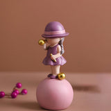 Cute Cartoon Figurine Sculpture Ornament Statue Office Desktop A_Girl_Purple