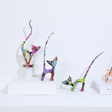 3pcs Cat Figurine Animal Sculpture Kitten Statue Ornaments Livingroom B