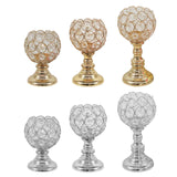 Crystal Votive Candlesticks Candle Holder Wedding Event 8.5x11.5cm Golden