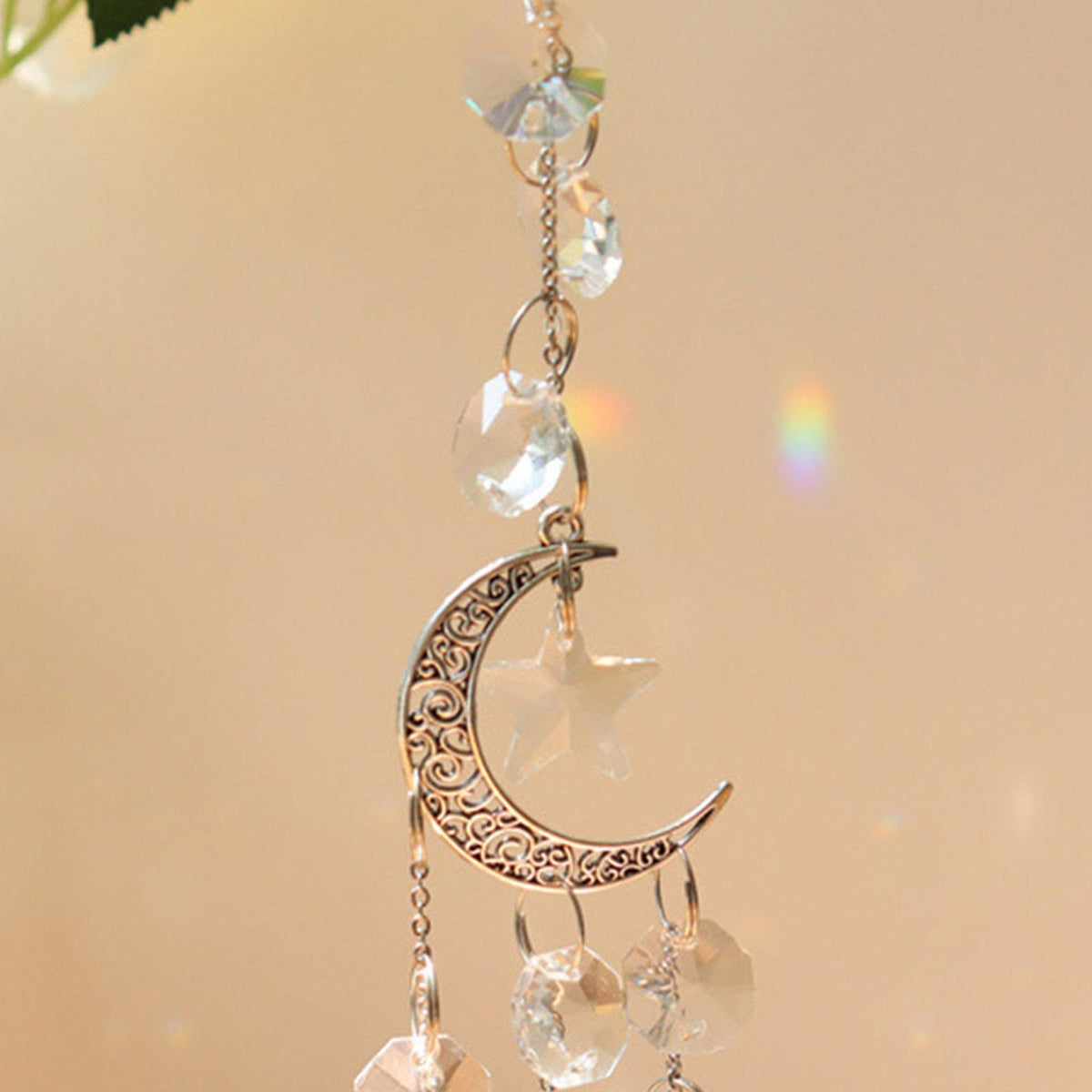 Maxbell  Crystal Suncatcher Chandelier Rainbow Maker Pendant Hanging Ornament Silver