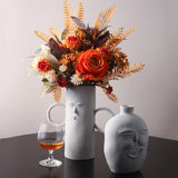 Maxbell  Minimalism Human Face Ceramic Dry Flower Vase Photo Props Sculpture Home F