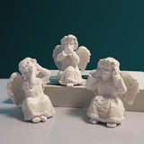 Angel Statues Ornament Desktop Home Decor 7.5x7x8.5cm 3 Pieces