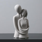 Couple Figurine Hugging Statue Hugged Lover Ornament Home Decoration Grey