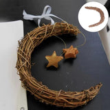 Wreath DIY Rattan Moon Shape Vine Frame Door Wall Party Decors Wreaths