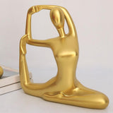 Yoga Statue Figurine Home Office Decor Modern Bookcase Ornament Pigeon Pose