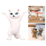 Dancing Cute Cats Figure Ornament Tabletop Sculpture Decoration White