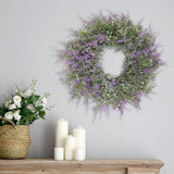 Artificial Lavender Wreath Garland Door Farmhouse Garden Decor Exacum