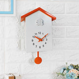 Cuckoo Wall Clock Children's Room Pendulum Clock Watch Wall Decor Orange