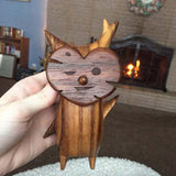 Creative Wooden Fox Table Ornament Bookshelf Decoration Figurine Crafts Love