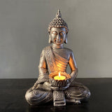 Buddha Yoga Candle Holder Tabletop Tealight Statue Home Office Collectible C