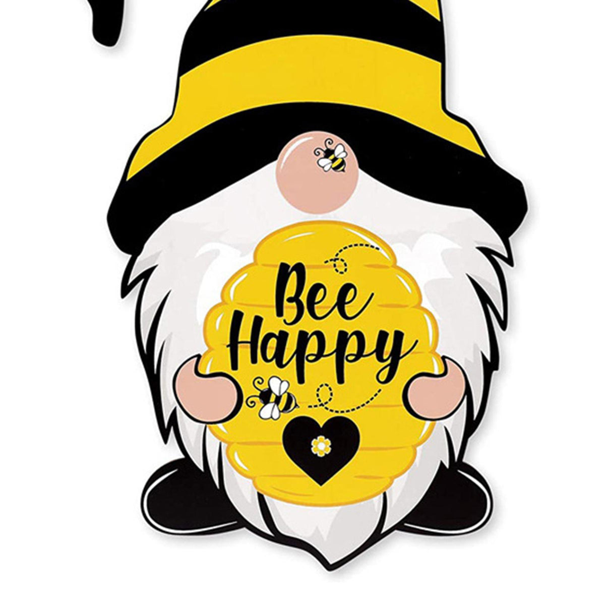 Maxbell  Happy Bee's Day Gnome Sign Indoor Outdoor Door Hanging Spring Door Decor A