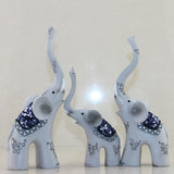 3x Elephants Family Figurines Home Tabletop Animal Statues Sculpture Decor