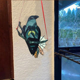 Maxbell  Crow Hanging Ornament Window Birds Sun Catcher 20x15cm Figurine Decoy Black