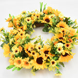 Artificial Garland Sun Flower Wreath Sign Vine Wedding Decor Hello Style