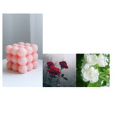 Maxbell Cube Candle Soy Wax Small INS Bedroom Office Nursery Decor Dessert Candle pink