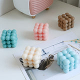 Maxbell Cube Candle Soy Wax Small INS Bedroom Office Nursery Decor Dessert Candle pink