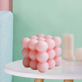 Maxbell Cube Candle Soy Wax Small INS Bedroom Office Nursery Decor Dessert Candle pink