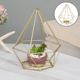 Iron Geometric Candle Holder Centerpiece Wedding Dinner Decor Golden