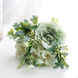 Artificial Rose Bouquet Silk Fake Flowers Leaf Party Home Decor Green E