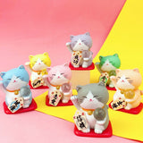 Cute Cat Statue Decor ABS Cats Figurine Office Shelf Sitter Doll Ornament