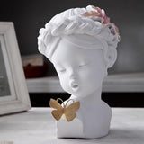 Nordic Girl Art Sculpture Ornament Figurine Cabinet Artwork Gift White
