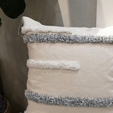 Woven Tufted Cushion Cover Modern Pillowcase with Tassels for Sofa Bed Couch D 45x45cm