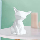 Matt Ceramic Fox Figurine Desktop Sculpture Craft Home Decoration White L