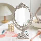 Desktop Mirror Oval Rotatable Cosmetic Makeup Mirror Desk Double Side Mirror