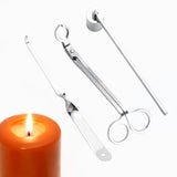 Candle Extinguisher Set Candle Snuffer Wick Trimmer Dipper Silver