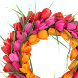 Tulip Wreath Twig Garland Wedding Party Door Decor Orange