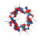 Tulip Wreath Twig Garland Wedding Party Door Decor Red White Blue Mixed