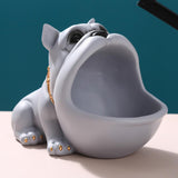 French Bulldog Statue Candy Box Animal Figurine Key Storage Home Decoration Gray Bulldog