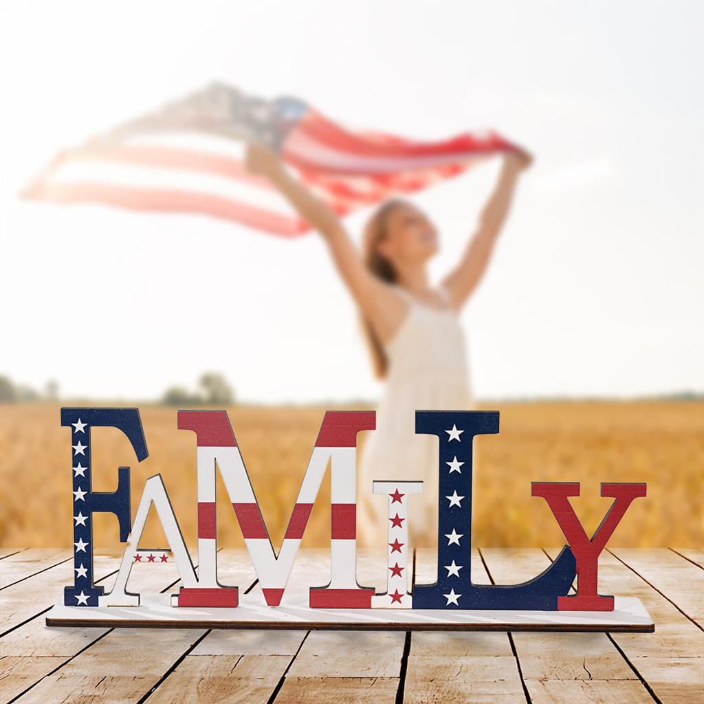 Maxbell  Patriotic Wood Decorative Plaque Memorial Day Sign Home Decorations Ornament FAMILY